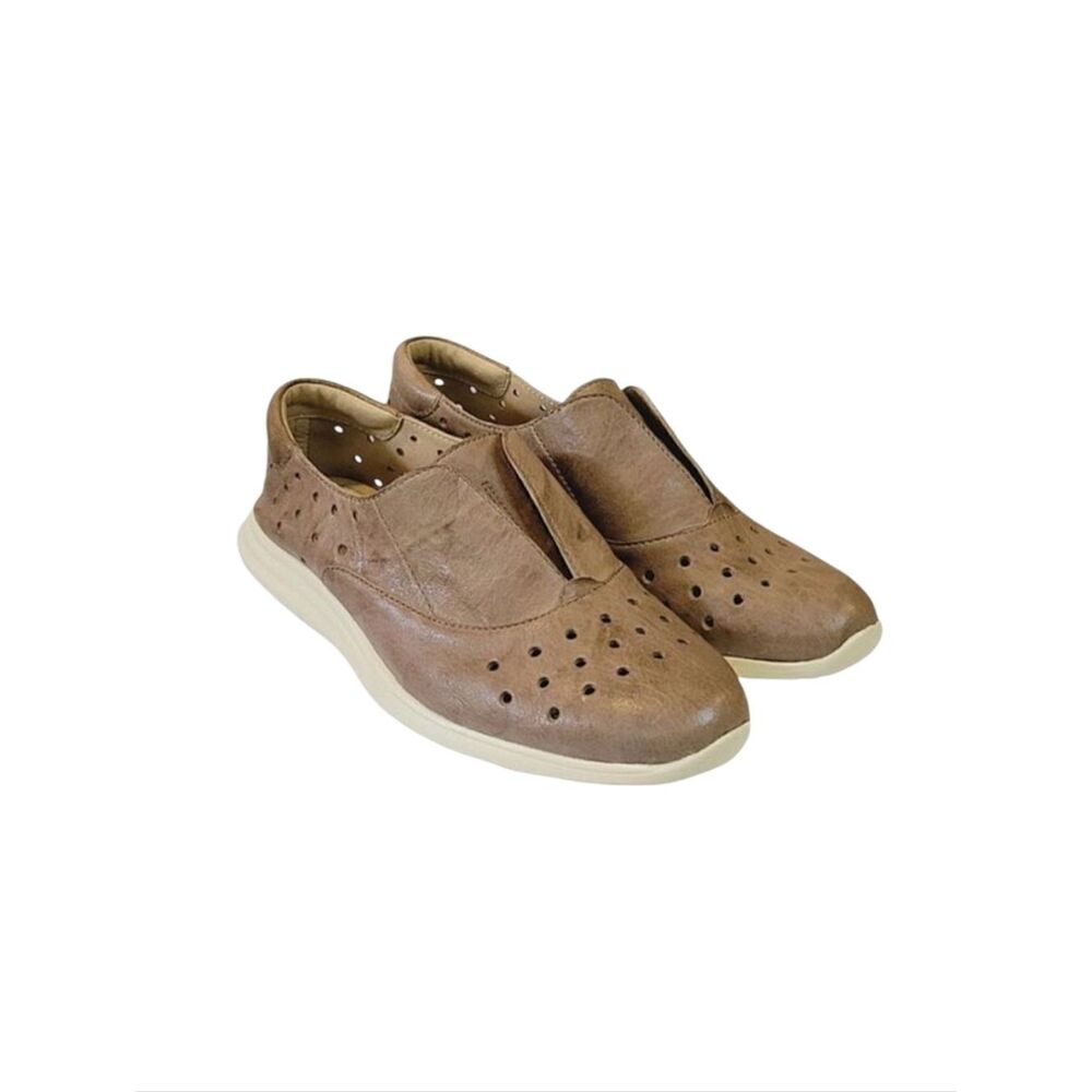 Sofft Noreen Luggage Sport Toupe Leather Perferated Sneaker Size 7.5